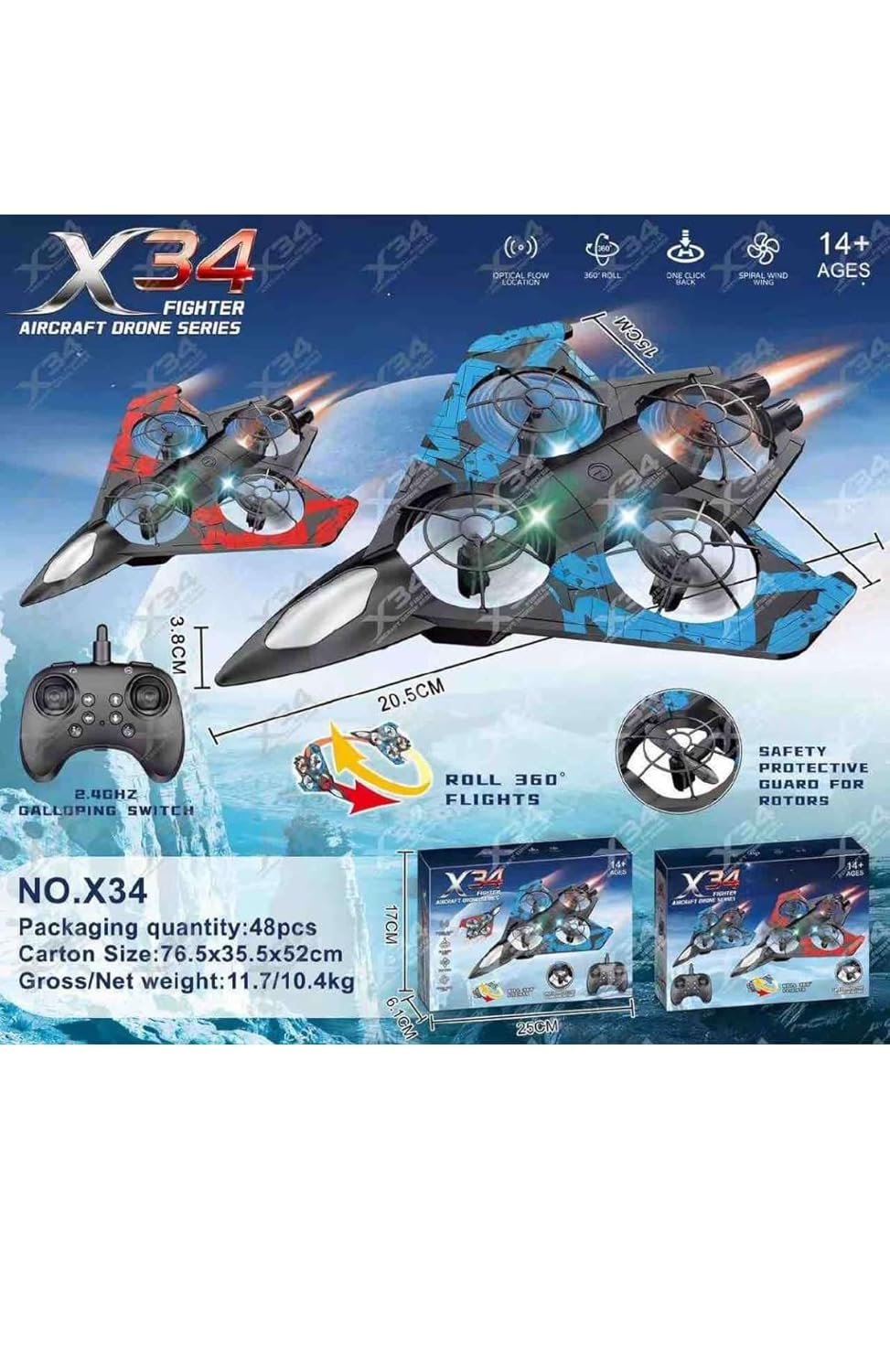 X-34 Interstellar Fighter: 2-in-1 Jet Stunt Drone - Image 2
