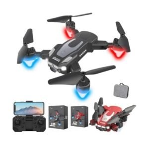 J2 Pro Foldable Mini Drone with 360° Flip, Dual Lights & Headless Mode