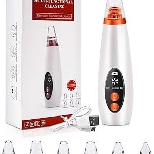 Customizable for All Skin Types: Features three adjustable modes—Normal, Oily, and Dry—to provide the perfect suction level for your specific skin needs. 6 Interchangeable Suction Heads: Comes with a variety of specialized tips to target different areas of the face and various skin concerns. Real-Time LED Display
